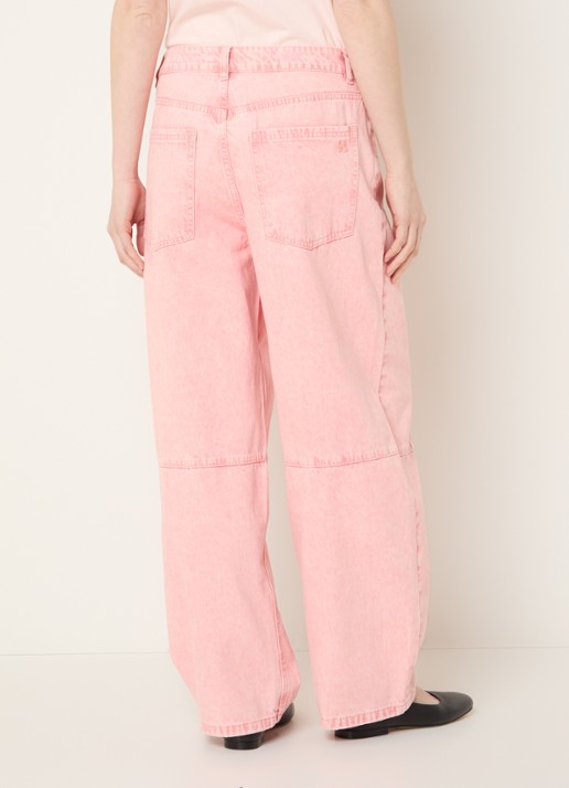 Sofie Schnoor Mid waist tapered fit jeans met gekleurde wassing - achterkant 5 roze
