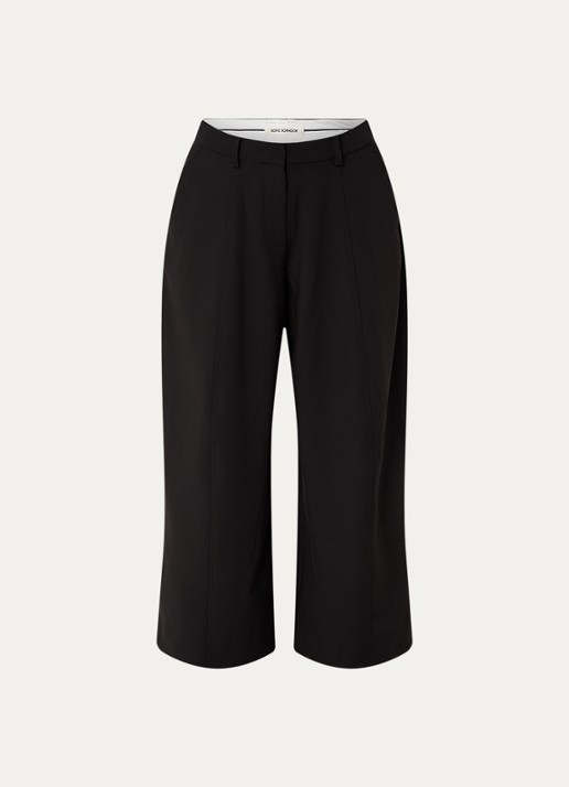 Sofie Schnoor Modena high waist wide fit pantalon met steekzakken - voorkant 2 zwart