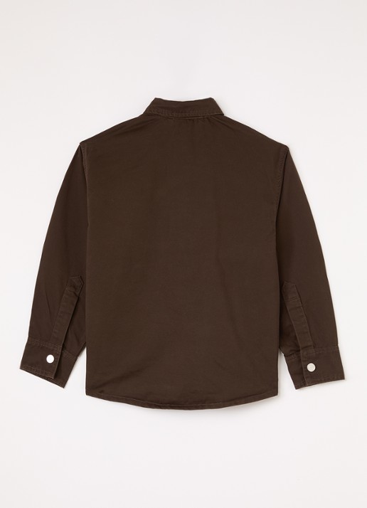 Sofie Schnoor Nash blouse van denim - voorkant 2 donkerbruin