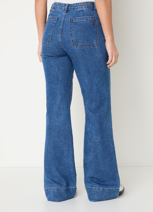 Sofie Schnoor Noelle high waist flared jeans met medium wassing - achterkant 2 indigo