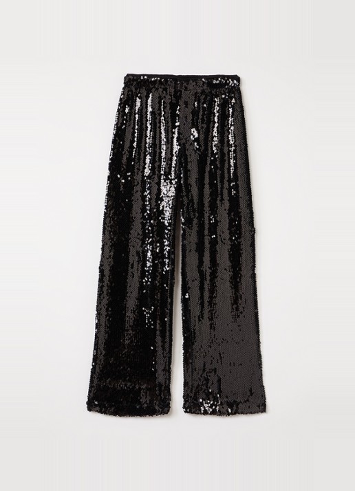 Sofie Schnoor Otellisy loose fit broek met pailletten - voorkant 2 zwart