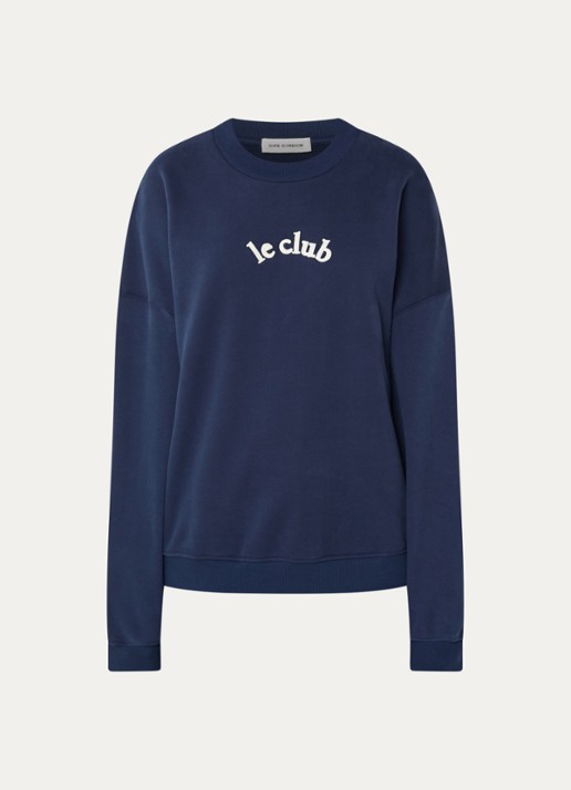Sofie Schnoor Paro sweater met borduring - voorkant donkerblauw