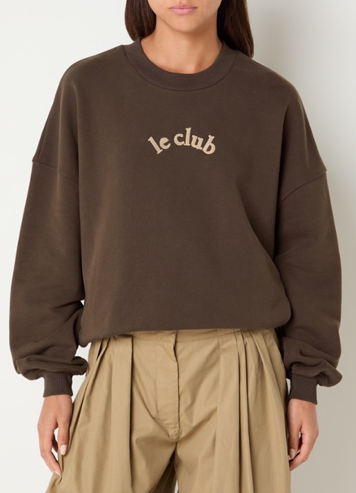 Sofie Schnoor Paro sweater met borduring - detail 4 bruin