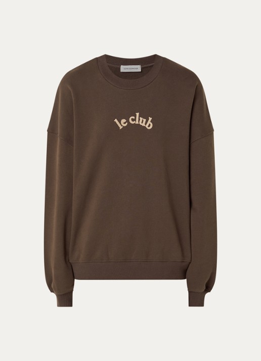 Sofie Schnoor Paro sweater met borduring - voorkant bruin
