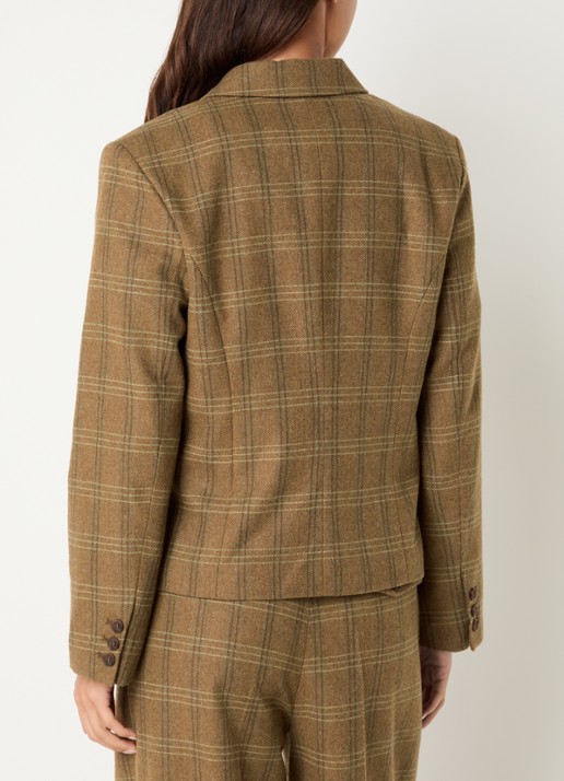 Sofie Schnoor Poppy blazer met ruitdessin en steekzakken - achterkant 3 bruin