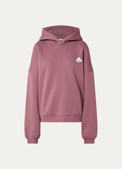 Sofie Schnoor Ranya hoodie met logo- en backprint - voorkant taupe