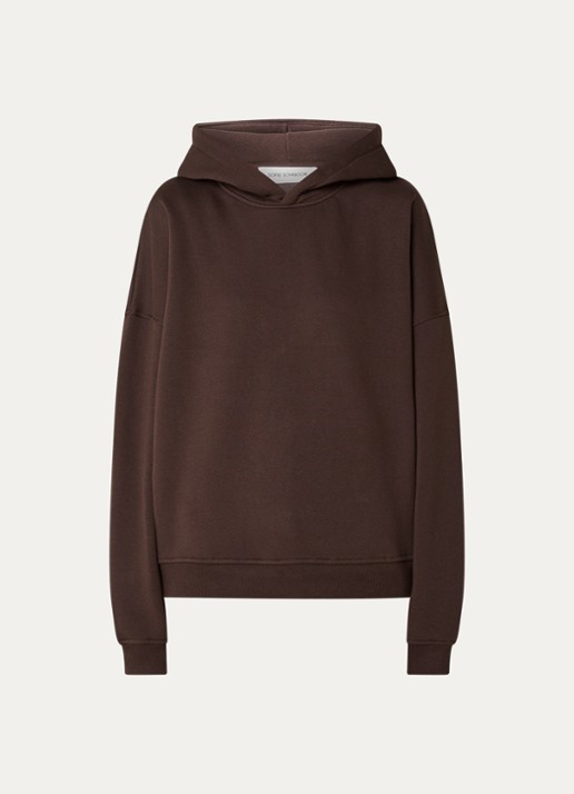Sofie Schnoor Ranyaspo hoodie met siernaad - voorkant 3 donkerbruin