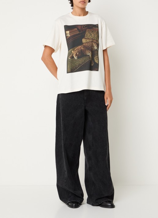 Sofie Schnoor Riversw T-shirt met print - voorkant 4 gebroken wit