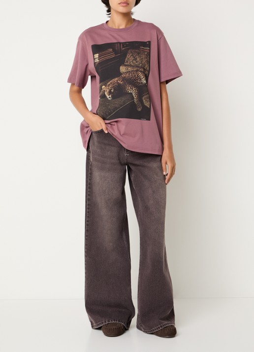 Sofie Schnoor Riversw T-shirt met print - voorkant 2 taupe