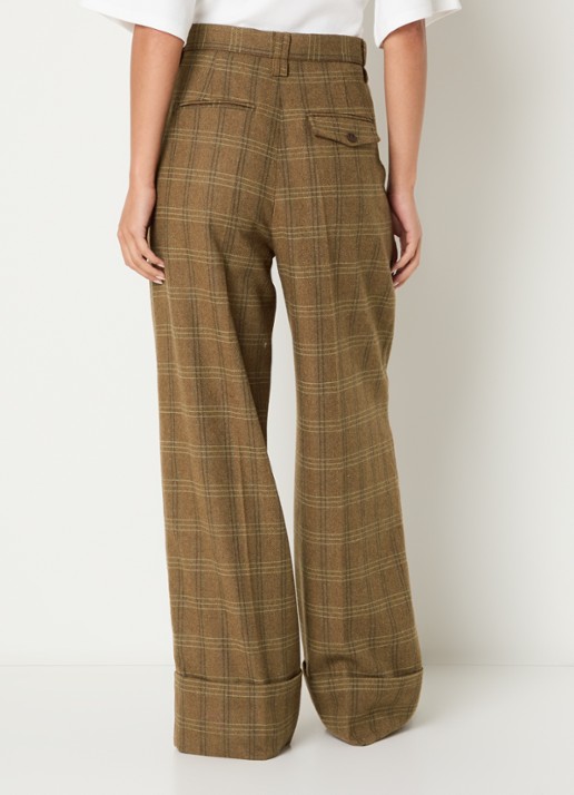 Sofie Schnoor Rosana high waist wide fit pantalon met steekzakken - achterkant 4 bruin