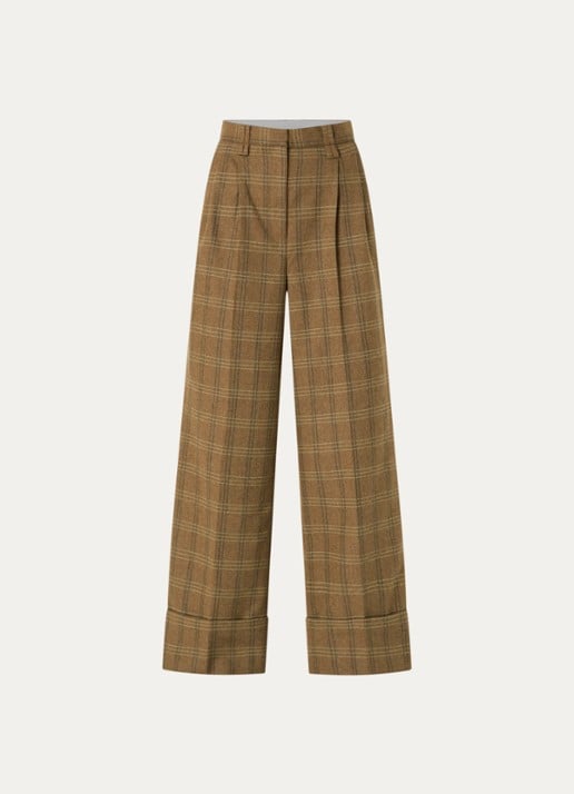 Sofie Schnoor Rosana high waist wide fit pantalon met steekzakken - voorkant bruin