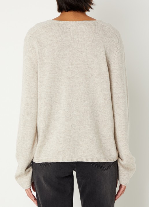 Sofie Schnoor Saya fijngebreide pullover met gemêleerd dessin - achterkant 4 beige