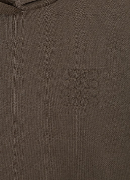 Sofie Schnoor Simonasy hoodie met 3D logo - detail donkerbruin