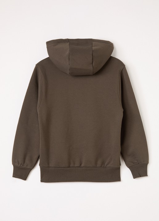Sofie Schnoor Simonasy hoodie met 3D logo - voorkant 3 donkerbruin