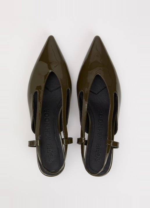Sofie Schnoor Soleilsw slingback van lakleer - detail 3 legergroen