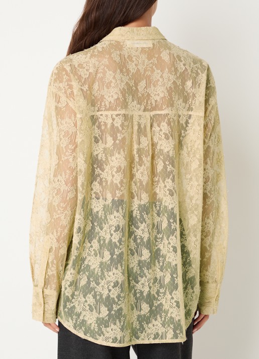 Sofie Schnoor Sylvine semi-transparante oversized blouse - achterkant 2 beige