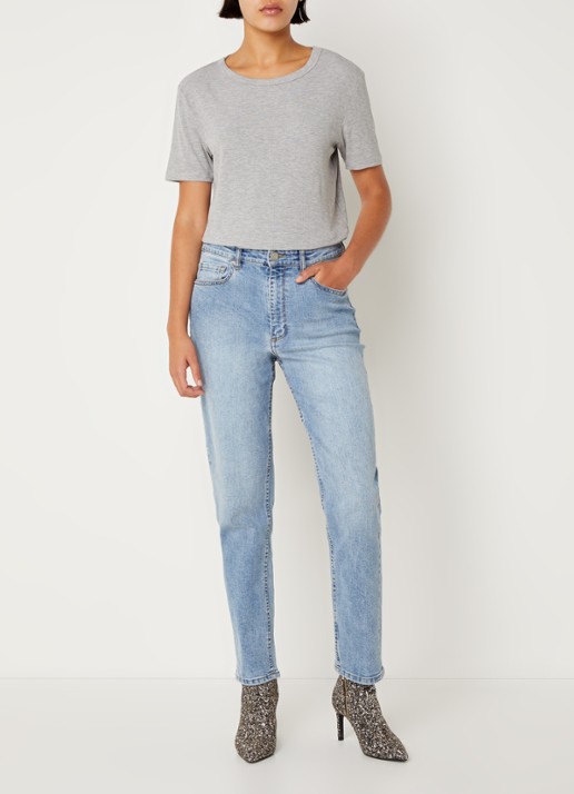 Sofie Schnoor T-shirt met ribstructuur  - voorkant 3 grijs