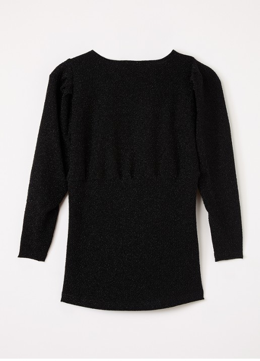 Sofie Schnoor Tillysy jurk met lurex - voorkant 2 zwart