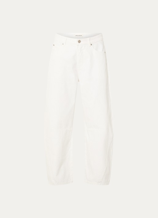 Sofie Schnoor Tomar high waist cropped wide leg jeans met gekleurde wassing - voorkant 3 gebroken wit