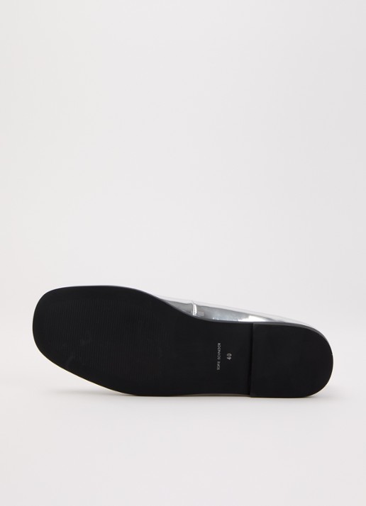 Sofie Schnoor Tora ballerina van leer met metallic finish - detail 5 zilver