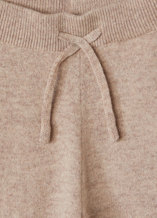 Sofie Schnoor Velosy fijngebreide straight fit broek van wol - detail bruin