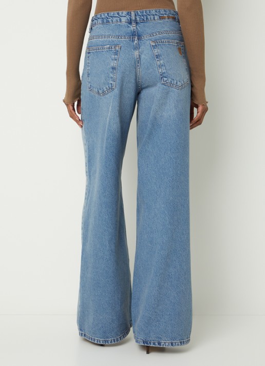 Sofie Schnoor Venicesw high waist wide leg jeans met gekleurde wassing - achterkant 5 indigo