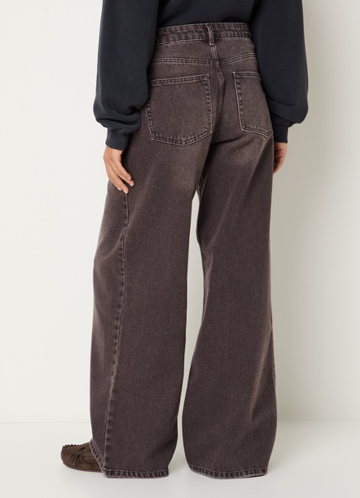 Sofie Schnoor Venicesw high waist wide leg jeans met gekleurde wassing - achterkant 3 bruin