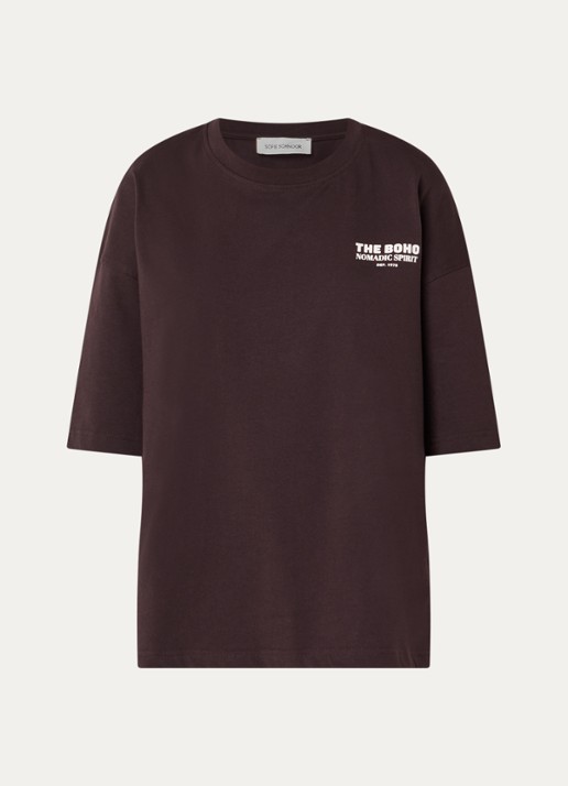 Sofie Schnoor Verasw T-shirt met front- en backprint - voorkant 2 donkerbruin