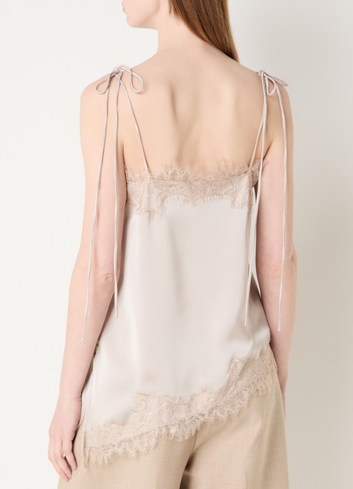 Sofie Schnoor Virasw tanktop van satijn met details van kant