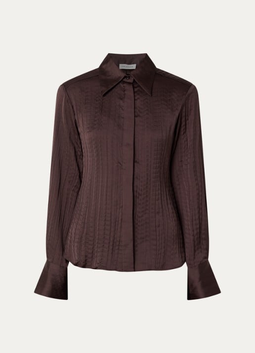 Sofie Schnoor Wildasw blouse met structuur - voorkant donkerbruin