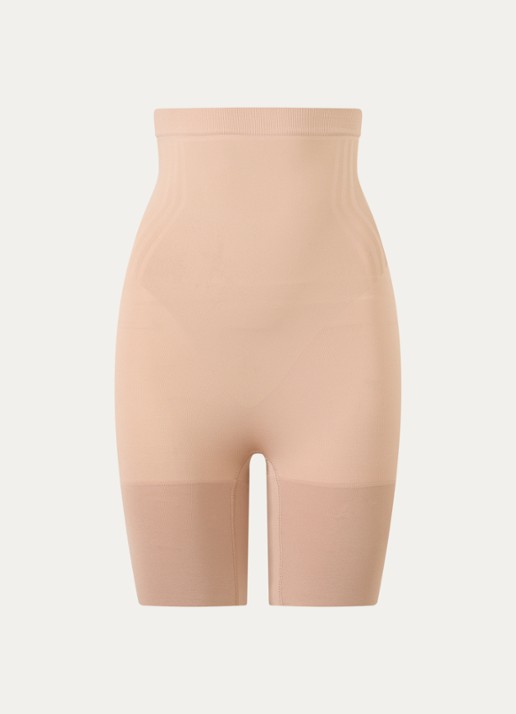 SPANX Configure high waisted corrigerende short - voorkant 4 beige