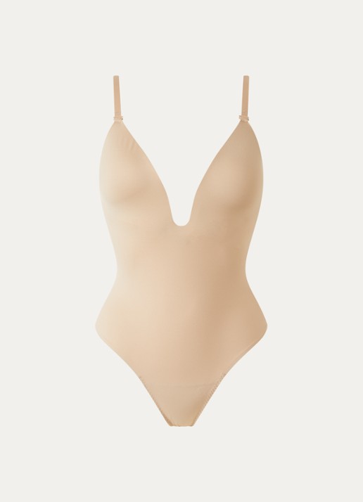SPANX Corrigerende body met voorgevormde cups - voorkant beige