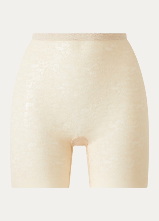 SPANX Corrigerende short met opengewerkt dessin - voorkant creme