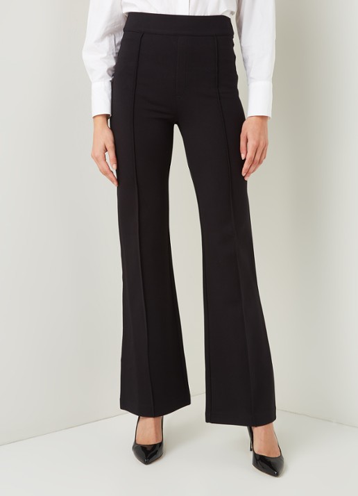 SPANX High waist flared fit pantalon van jersey met deelnaad - detail 2 zwart