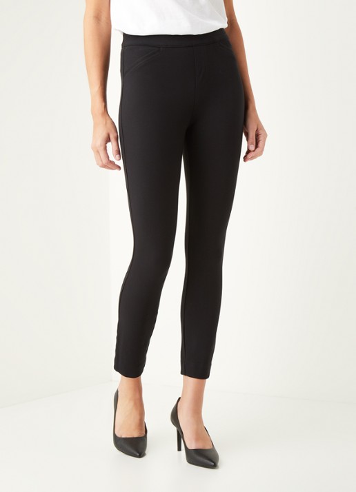 SPANX Pont high waist slim fit cropped pantalon - detail 4 zwart