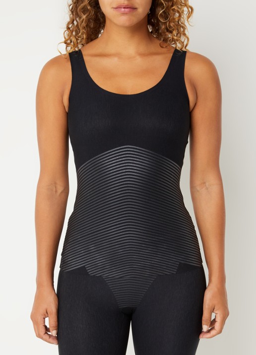 SPANX Tanktop met structuur - voorkant 4 zwart