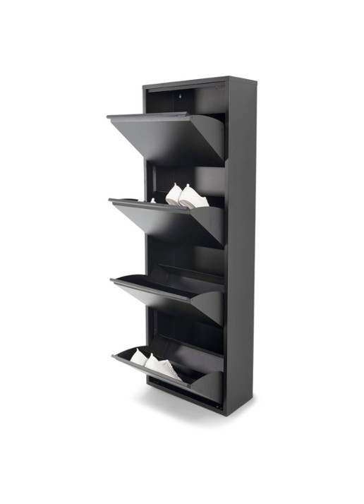 Spinder Billy 4 schoenenkast 150 x 50 cm - voorkant 2 zwart