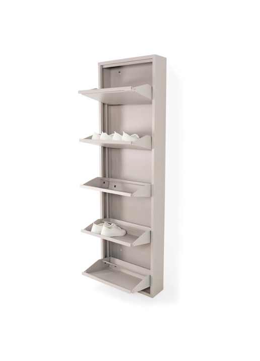 Spinder Billy 5 schoenenkast 169 x 50 cm - voorkant 5 taupe