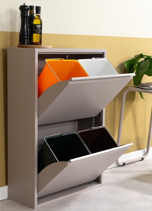 Spinder Gigi 4 afvalemmer 74 liter - detail 4 taupe
