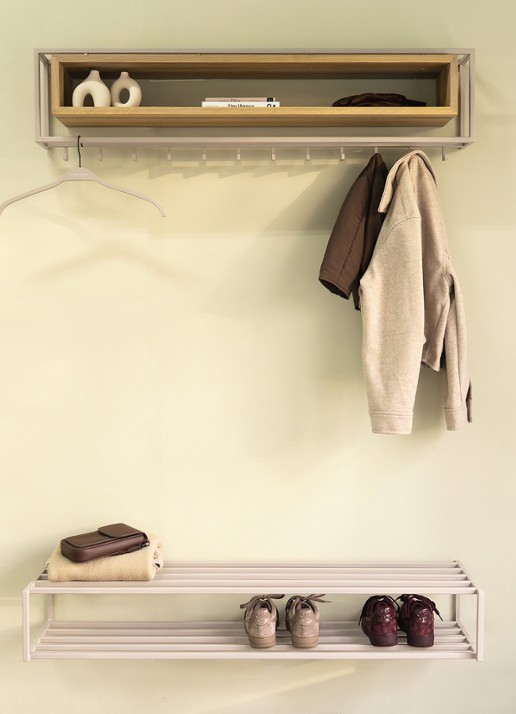 Spinder School 120 wandkapstok - achterkant 6 taupe