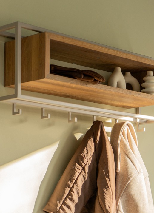 Spinder School 80 wandkapstok - detail 2 taupe