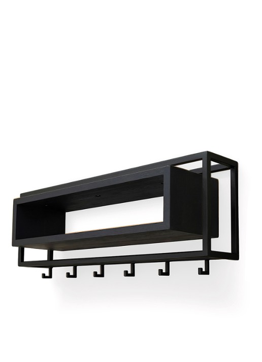 Spinder School 80 wandkapstok - detail 5 zwart