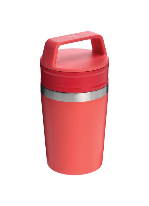 Stanley De Café-To-Go Travel thermosbeker 0,23 liter - achterkant hot coral / koraalrood