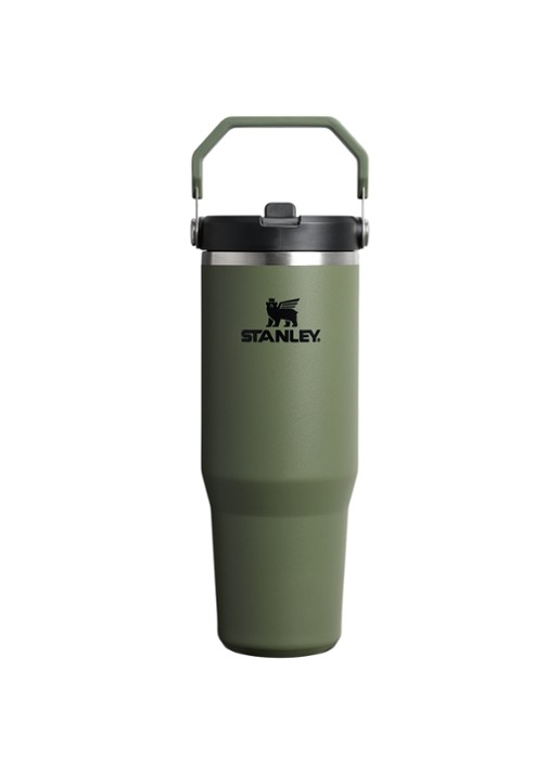 Stanley De IceFlow™ Flip Straw 2.0 waterfles 0,89 liter - voorkant donkergroen
