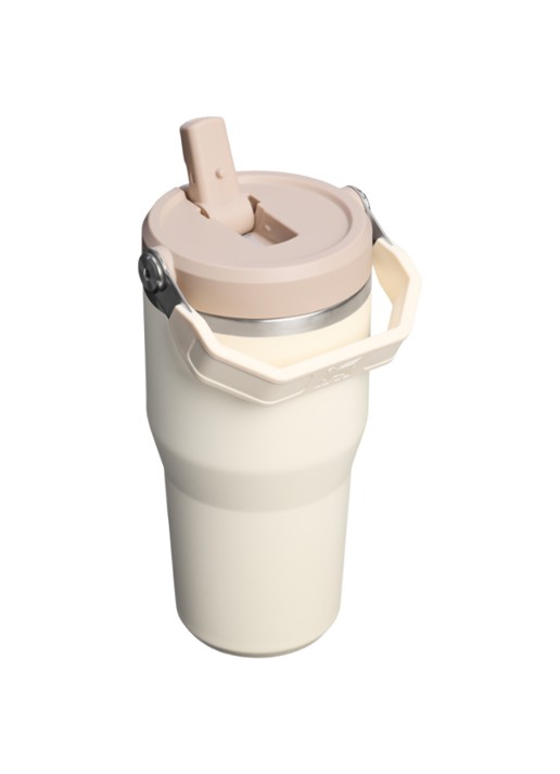 Stanley De IceFlow™ Flip Straw 2.0 waterfles 0,6 liter - achterkant 3 beige