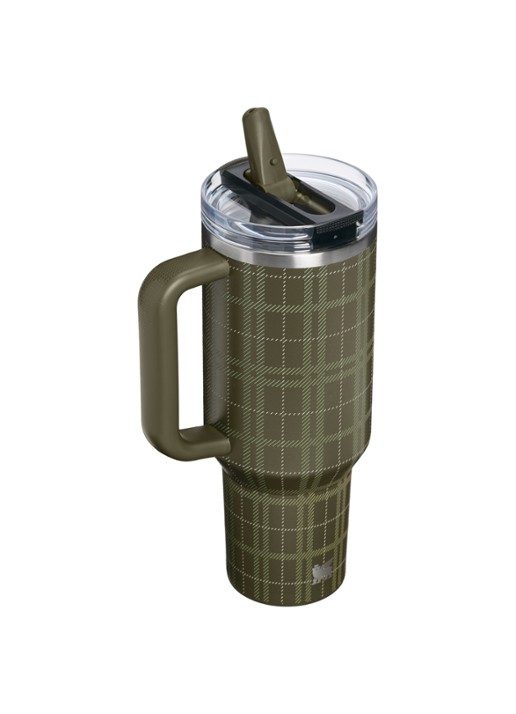 Stanley De Quencher ProTour Flip Straw thermosfles 1,18 liter - achterkant 2 mosgroen