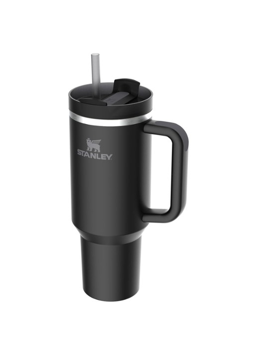 Stanley Quencher H2.0 Flowstate Tumbler thermosfles 1,2 liter  - voorkant 5 zwart