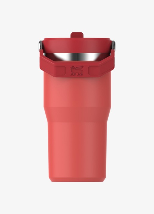 Stanley The IceFlow™ Flip Straw waterfles 60 cl  - achterkant 3 hot coral / koraalrood