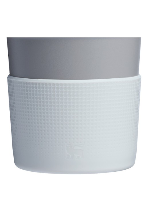 Stanley The Quencher® bekerhoes en rietjes dop 3-delig - voorkant 3 lichtgrijs