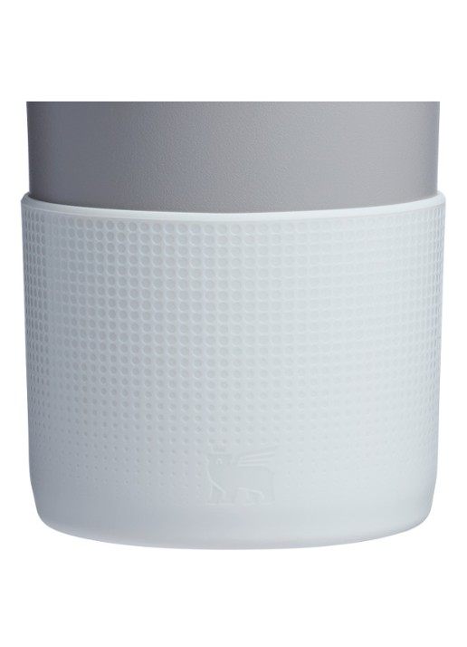 Stanley The Quencher® bekerhoes en rietjes dop 3-delig - voorkant 2 lichtgrijs